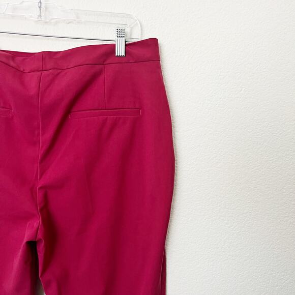 [ZARA] Red High Rise Straight Leg Ankle Length Trouser Work Career Pants NWT 10 - Picture 6 of 11